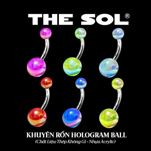  Khuyên Rốn Titan Hologram Ball 