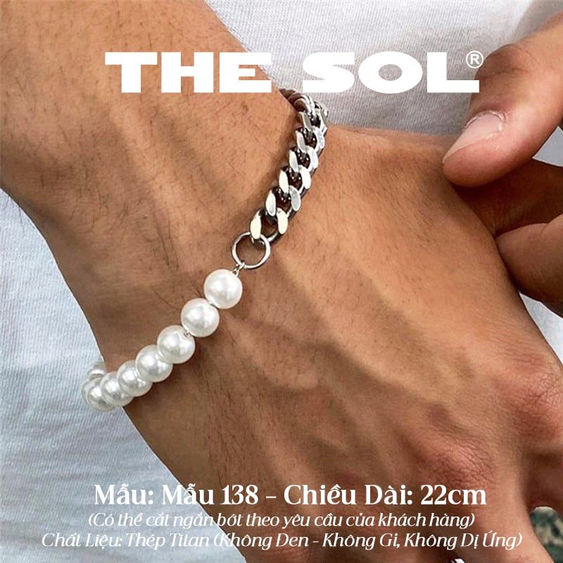  Lắc Tay Titan Unisex Pearl Chain - Mẫu 138 