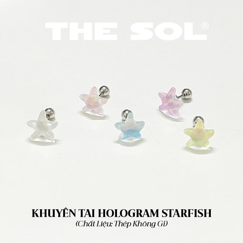  Khuyên Tai Titan Hologram Starfish [1 CHIẾC] 