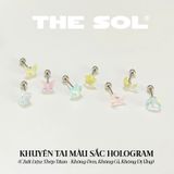  Khuyên Tai Thép Titan Màu Sắc Hologram 