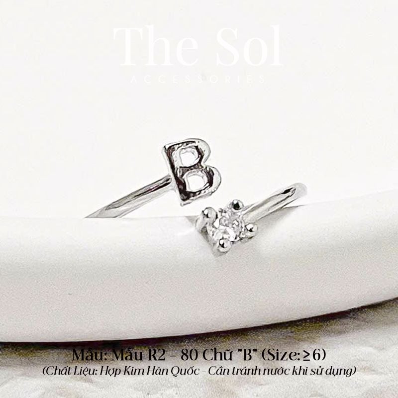  Nhẫn Hàn Quốc Diamond Letter - Mẫu R2-80 