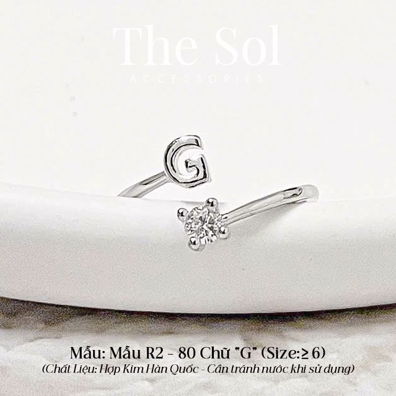  Nhẫn Hàn Quốc Diamond Letter - Mẫu R2-80 