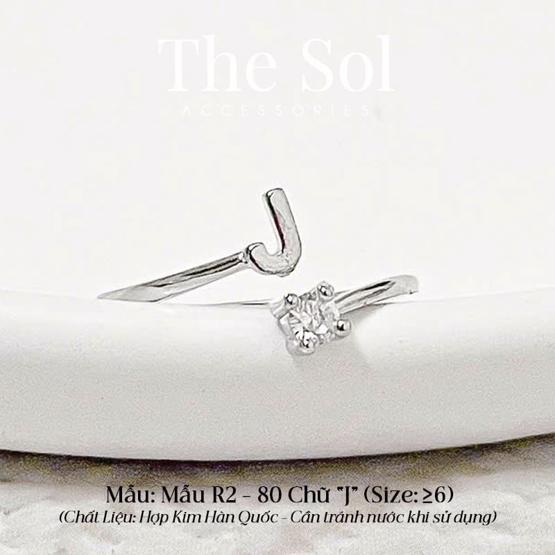  Nhẫn Hàn Quốc Diamond Letter - Mẫu R2-80 