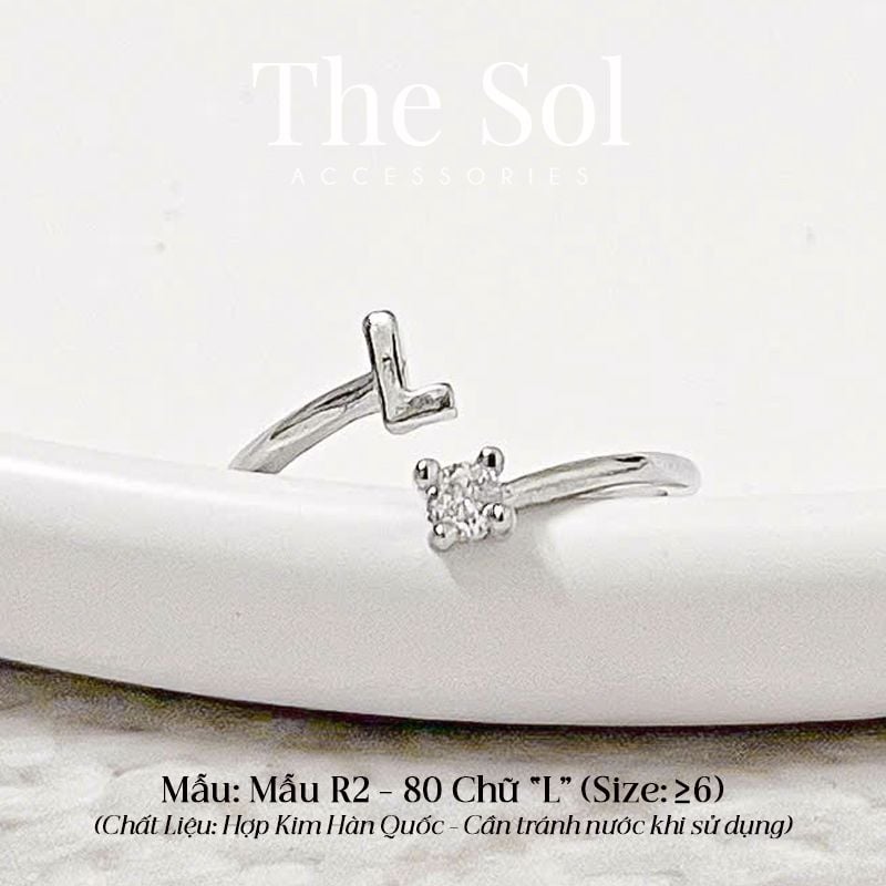  Nhẫn Hàn Quốc Diamond Letter - Mẫu R2-80 