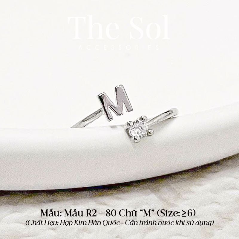  Nhẫn Hàn Quốc Diamond Letter - Mẫu R2-80 