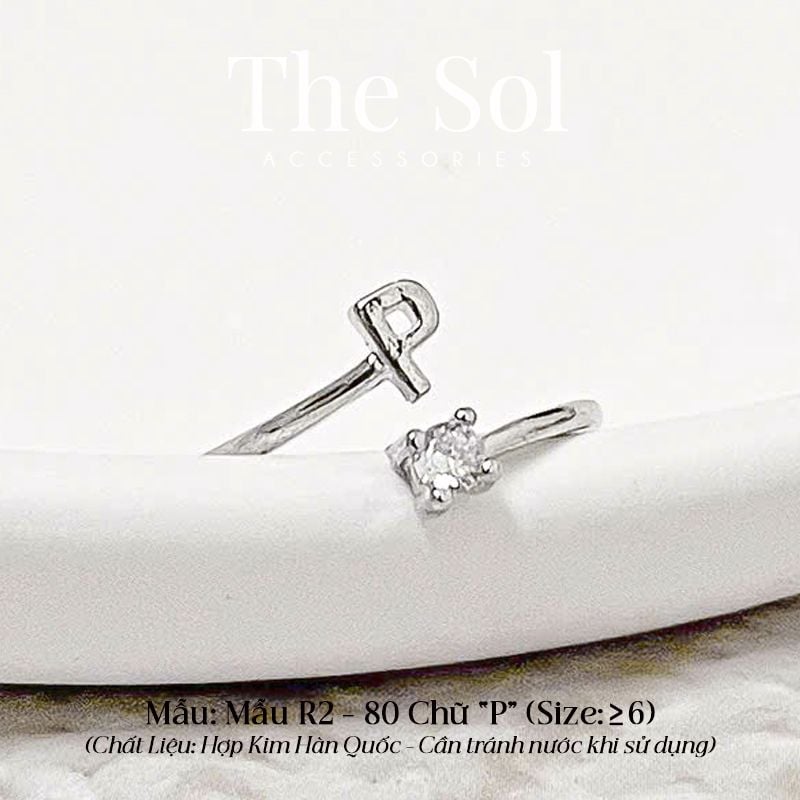 Nhẫn Hàn Quốc Diamond Letter - Mẫu R2-80 