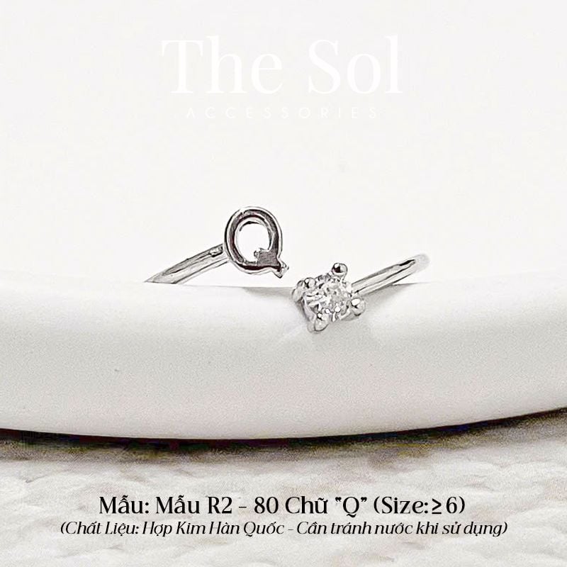  Nhẫn Hàn Quốc Diamond Letter - Mẫu R2-80 
