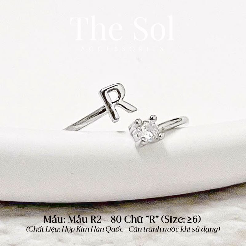  Nhẫn Hàn Quốc Diamond Letter - Mẫu R2-80 