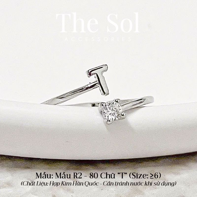  Nhẫn Hàn Quốc Diamond Letter - Mẫu R2-80 