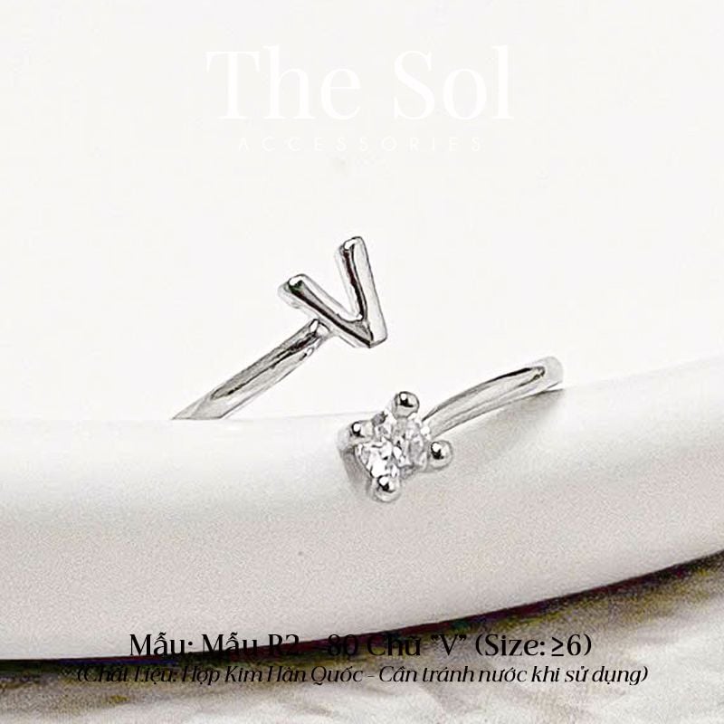  Nhẫn Hàn Quốc Diamond Letter - Mẫu R2-80 