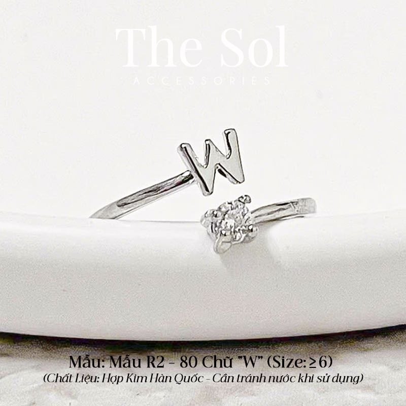  Nhẫn Hàn Quốc Diamond Letter - Mẫu R2-80 