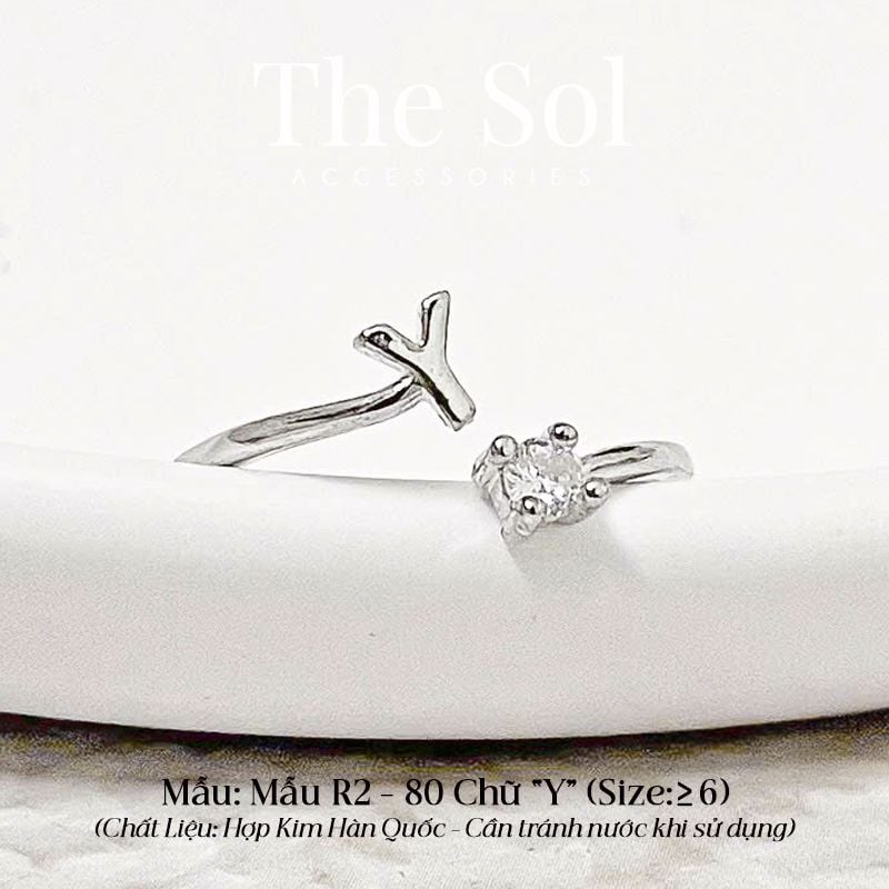  Nhẫn Hàn Quốc Diamond Letter - Mẫu R2-80 