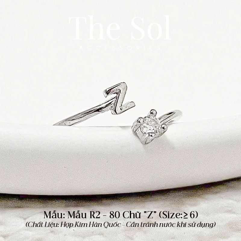  Nhẫn Hàn Quốc Diamond Letter - Mẫu R2-80 