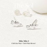  [SHOPEE] Bông Tai Nhựa Nhiều Mẫu Chuôi Su - Màu Bạc 