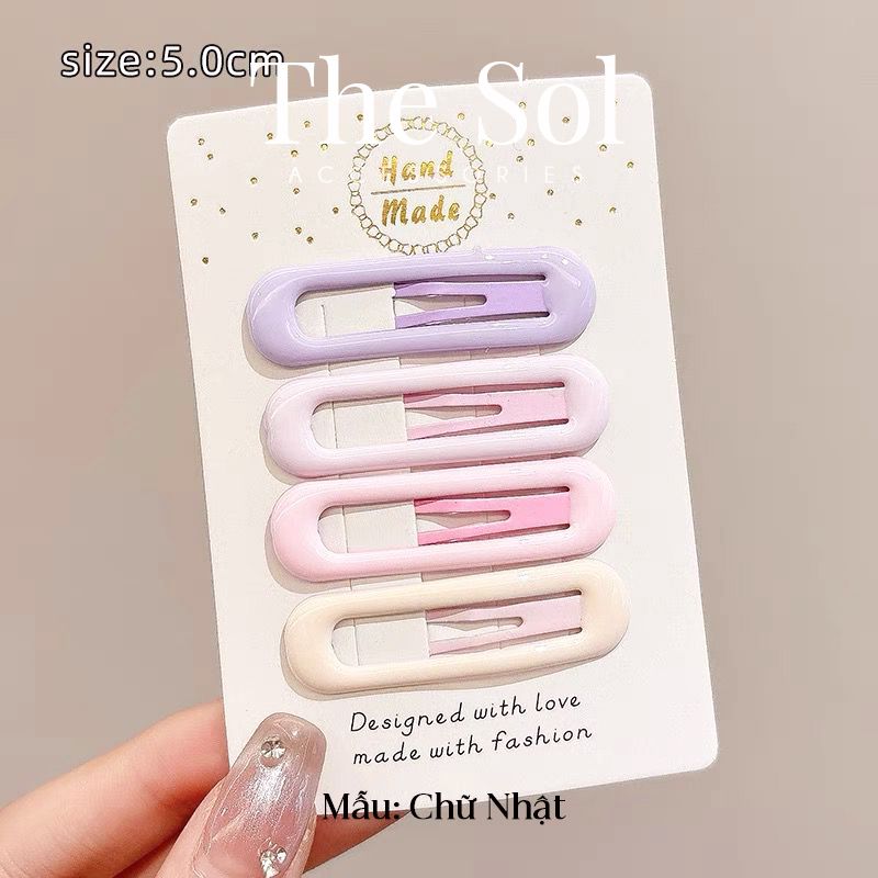  Set 4 Chiếc Kẹp Hồng Pastel Dễ Thương 