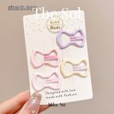  Set 4 Chiếc Kẹp Hồng Pastel Dễ Thương 
