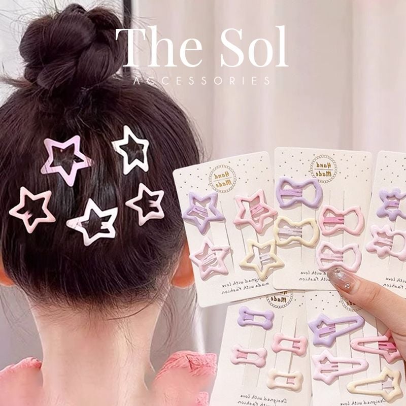  Set 4 Chiếc Kẹp Hồng Pastel Dễ Thương 