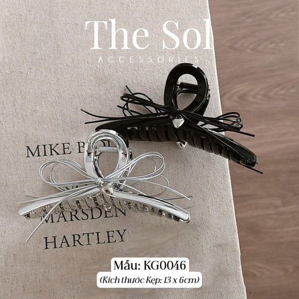  Kẹp Gắp Hàn Quốc Metal Heart On Bow 