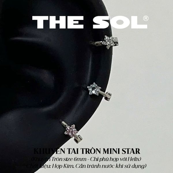  Khuyên Tai Hợp Kim Mini Star - Mẫu 283 