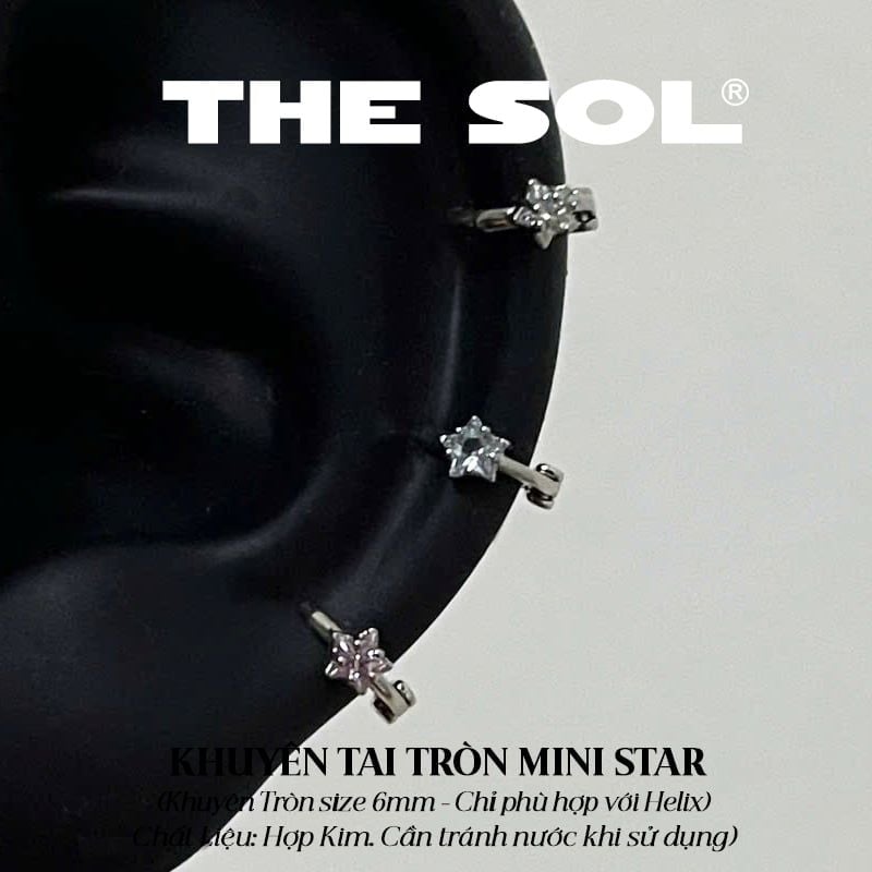  Khuyên Tai Hợp Kim Mini Star - Mẫu 283 