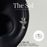  Khuyên Tai Thép Xi Mạ Opal Dia - Mẫu 314 