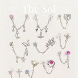  Khuyên Tai Thép Xi Mạ Opal Galaxy - Mẫu 226 