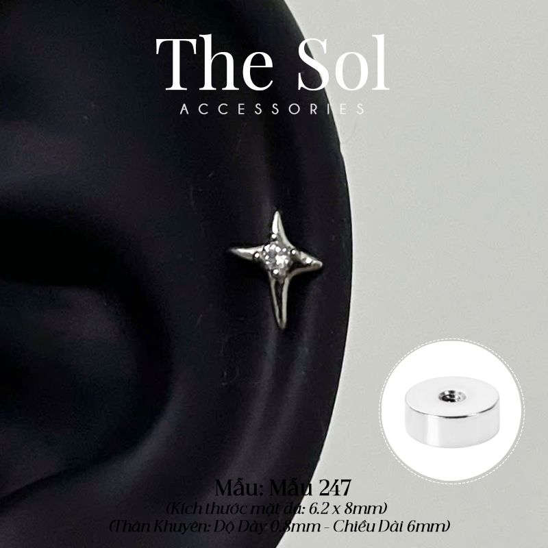  Khuyên Tai Thép Xi Mạ The Bling - Mẫu 247 