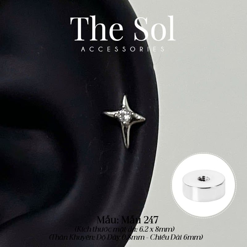  Khuyên Tai Thép Xi Mạ The Bling - Mẫu 247 