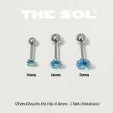  Khuyên Tai Titan The Basic Ngọc - Tròn Xanh Dương 