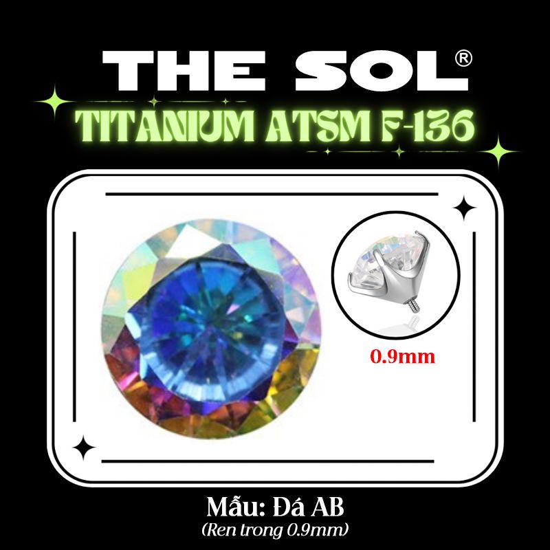  Mặt Đá Riêng Lẻ F136 Dành Cho Khuyên Ren 0.9mm 