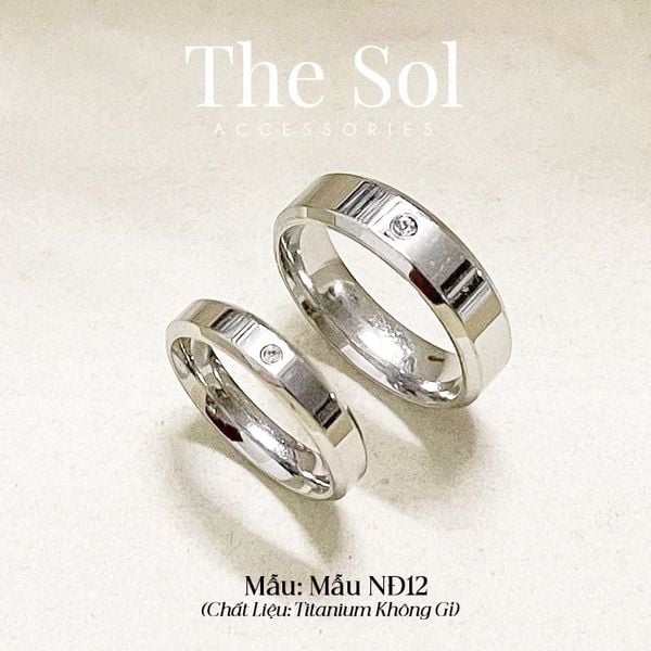  Nhẫn Titan Couple The Diamond - Mẫu NĐ12 