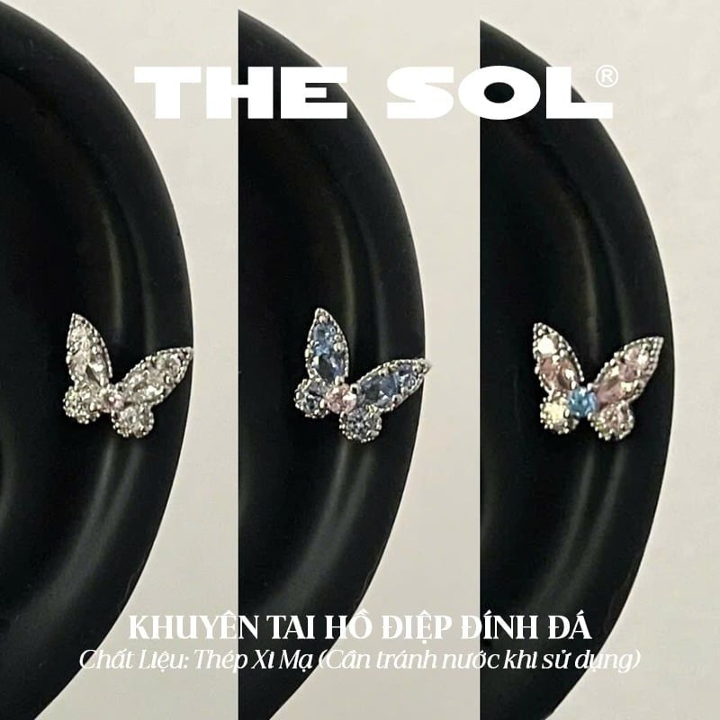  Khuyên Tai Thép Xi Mạ The Butterfly - Mẫu 3 