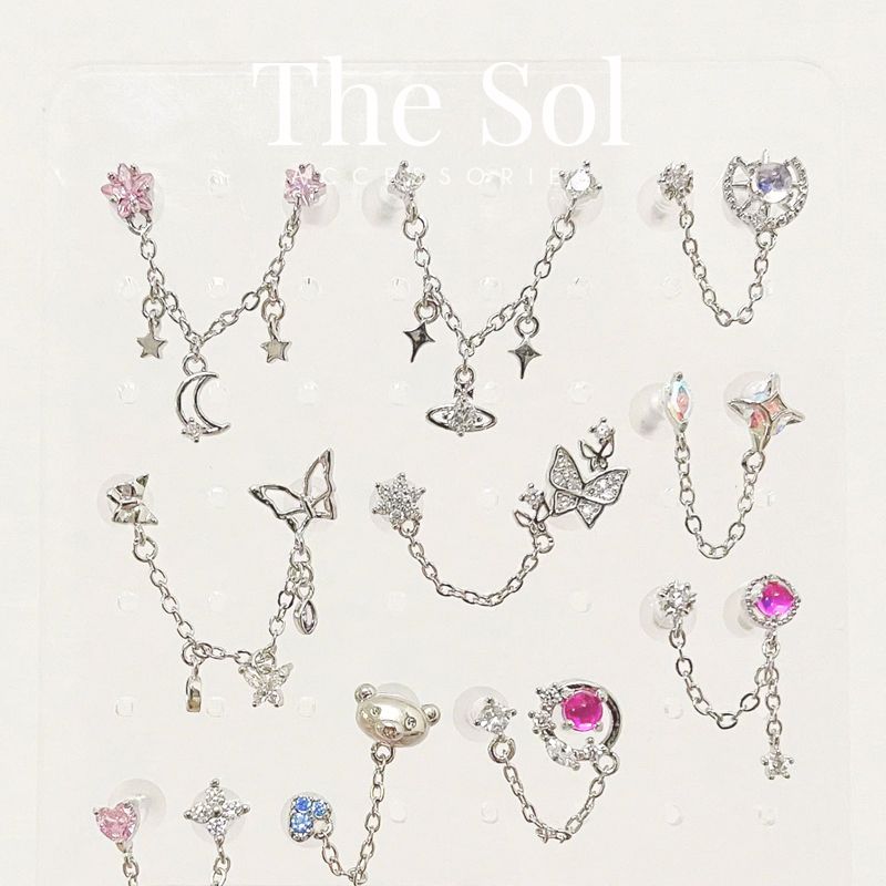  Khuyên Tai Thép Xi Mạ Hologram Bling - Mẫu 223 