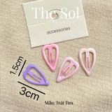  Set 4 Chiếc Kẹp Hồng Pastel Dễ Thương 