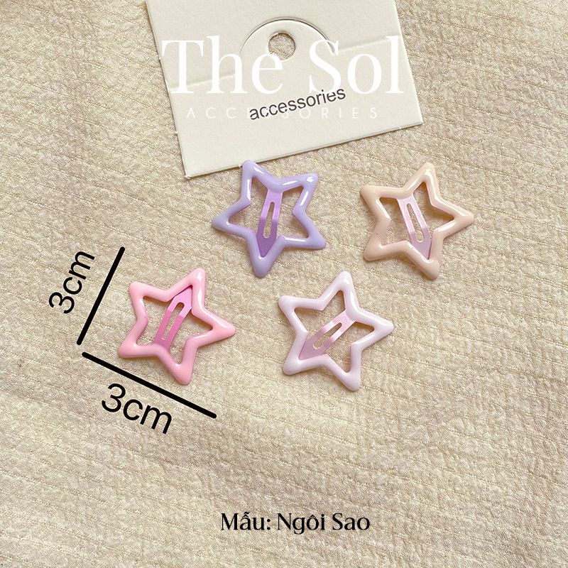  Set 4 Chiếc Kẹp Hồng Pastel Dễ Thương 