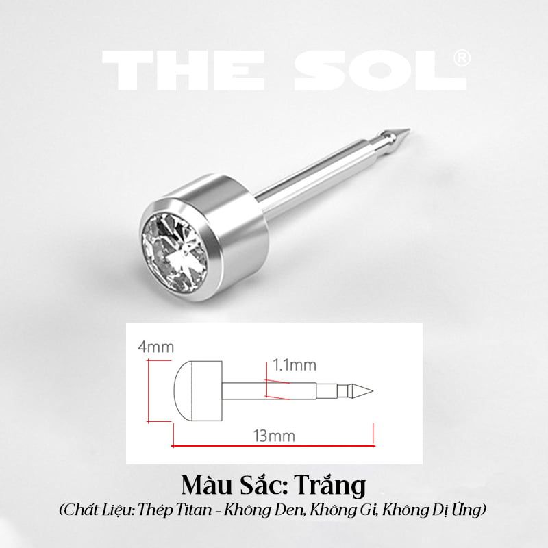  Khuyên Tai Titan Unisex Hỗ Trợ Bấm Xỏ 