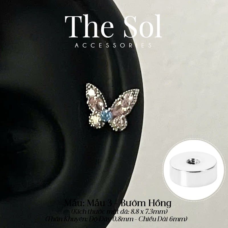  Khuyên Tai Thép Xi Mạ The Butterfly - Mẫu 3 