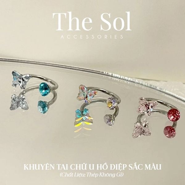  Khuyên Tai Thép Không Gỉ SEPTUM Hồ Điệp Màu Sắc 