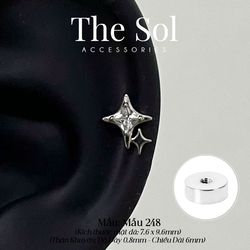  Khuyên Tai Thép Xi Mạ The Bling - Mẫu 248 