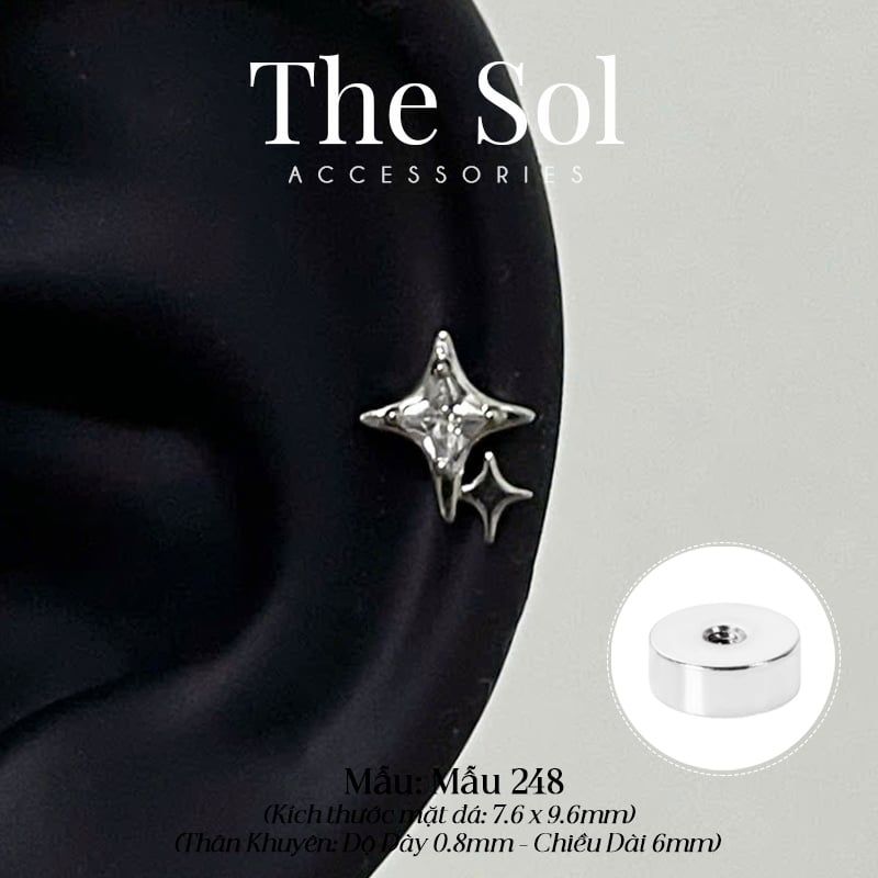  Khuyên Tai Thép Xi Mạ The Bling - Mẫu 248 