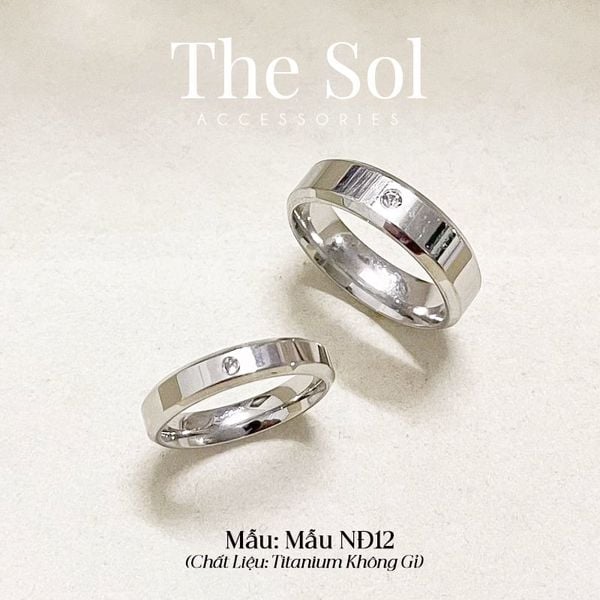  Nhẫn Titan Couple The Diamond - Mẫu NĐ12 