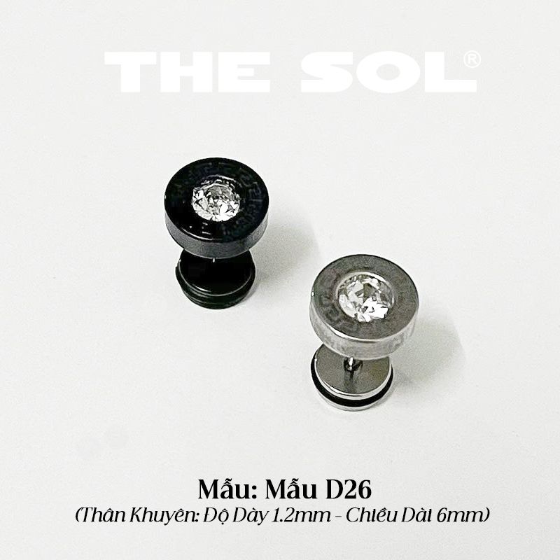  Khuyên Tai Titan Unisex Dia Roman - Mẫu D26 
