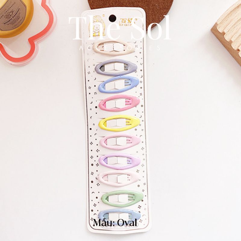  Set Kẹp Tóc Oval Màu Sắc 