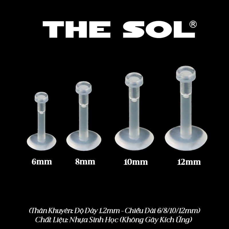  Khuyên Tau/ Khuyên Môi Nhựa Sinh Học 