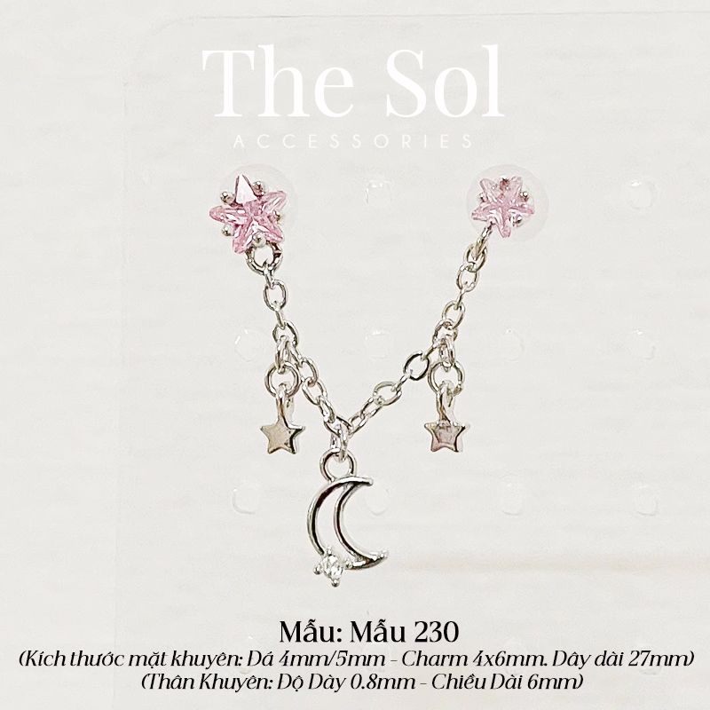  Khuyên Tai Thép Xi Mạ The Moon - Mẫu 230 
