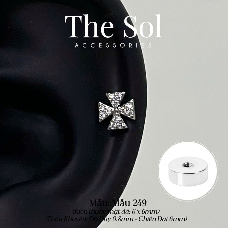  Khuyên Tai Thép Xi Mạ Chrome Heart - Mẫu 249 