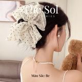  Kẹp Gắp Hàn Quốc Nơ Chấm Bi 