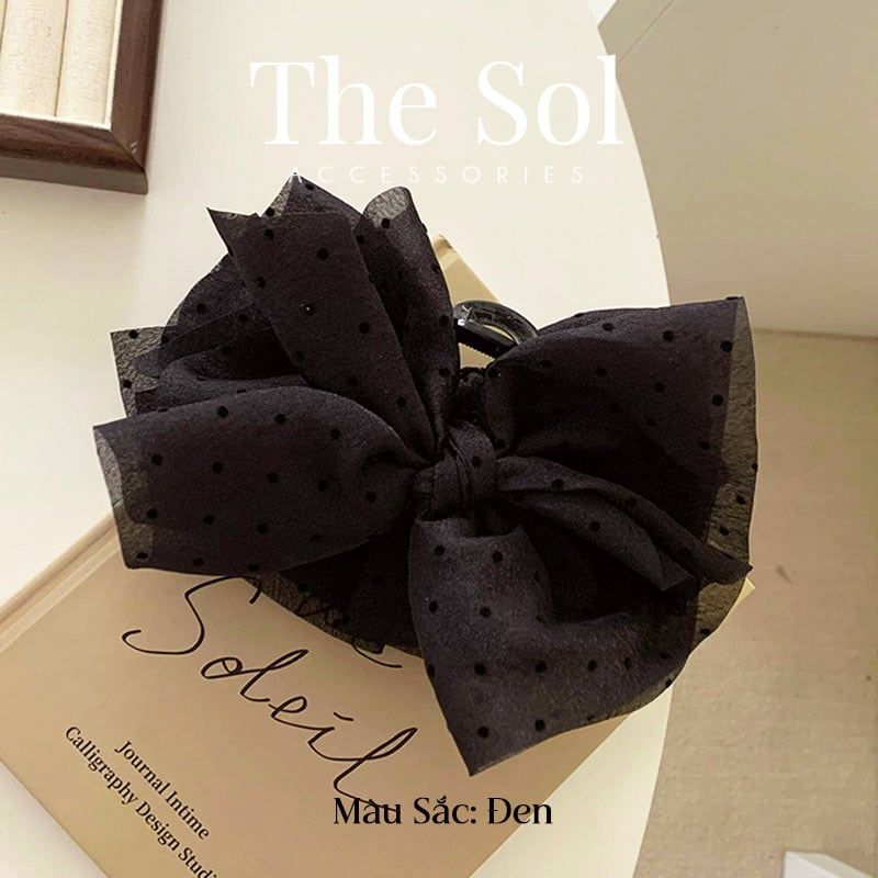  Kẹp Gắp Hàn Quốc Nơ Chấm Bi 