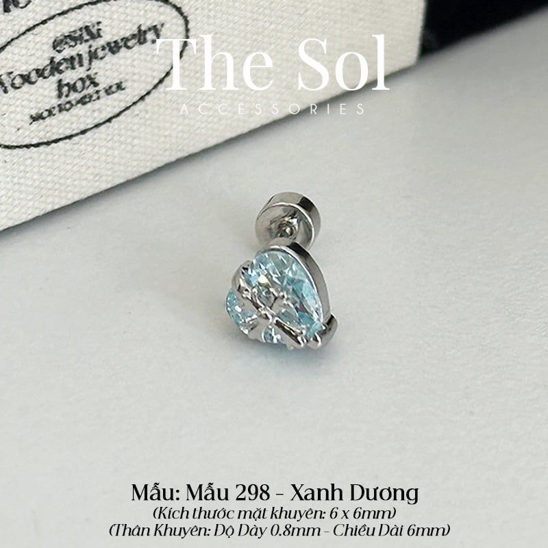  Khuyên Tai Thép Xi Mạ Cross In Heart - Mẫu 298 