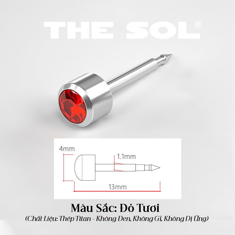  Khuyên Tai Titan Unisex Hỗ Trợ Bấm Xỏ 